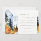 Bergfluss Herbst Winterlandschaft Hochzeit Dankeskarte (Vorderseite)