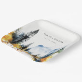 Bergfluss Herbst Winterlandschaft Hochzeit Pappteller (Gewinkelt)