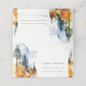 Bergfluss Herbst Winterlandschaft Hochzeit Platzkarte (Außenseite Aufgefaltet)