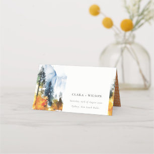 Bergfluss Herbst Winterlandschaft Hochzeit Platzkarte