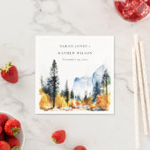 Bergfluss Herbst Winterlandschaft Hochzeit Serviette (Beispiel)