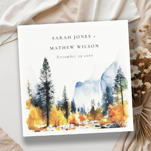 Bergfluss Herbst Winterlandschaft Hochzeit Serviette