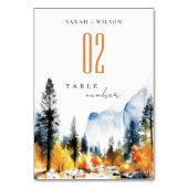 Bergfluss Herbst Winterlandschaft Hochzeit Tischnummer (Rückseite)