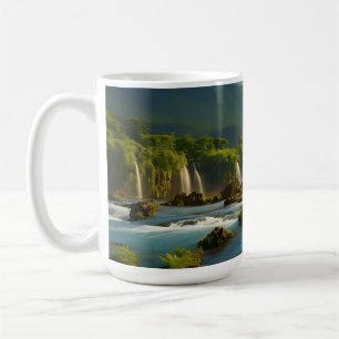 Bergfluss im Wald Kaffeetasse
