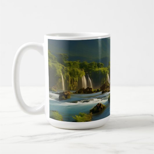 Bergfluss im Wald Kaffeetasse (Links)