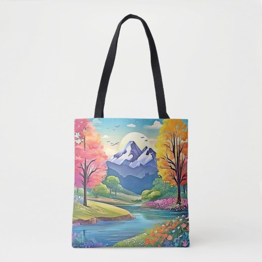 Bergfluss Landschaft Kunst, Dichtung Tasche (Vorderseite)