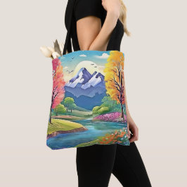 Bergfluss Landschaft Kunst, Dichtung Tasche