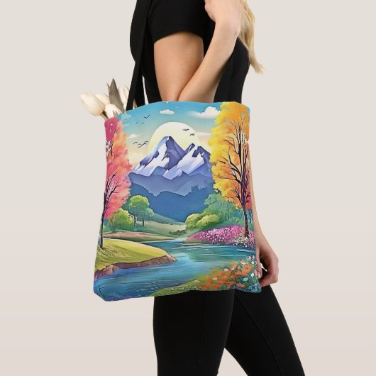 Bergfluss Landschaft Kunst, Dichtung Tasche (Von Nahem)