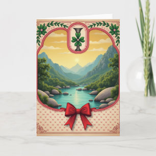 Bergfluss-Szene-Geschenkkarte Karte