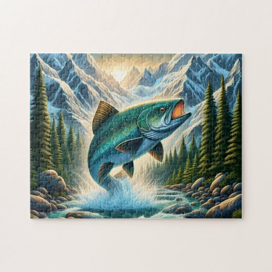 Bergflussforellenfischen Puzzle (Horizontal)
