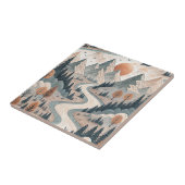 Bergflusslandschaft Boho abstraktes Muster Kunst Fliese (Seite)