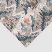 Bergflusslandschaft Boho abstraktes Muster Kunst Seidenpapier (Ausschnitt)