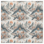 Bergflusslandschaft Boho abstraktes Muster Kunst Stoff (Muster)