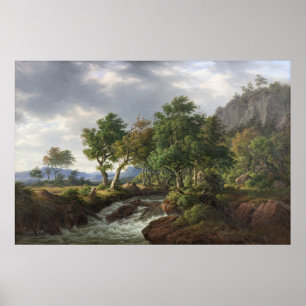 Bergflusslandschaft Natur Vintage Fine Art Poster