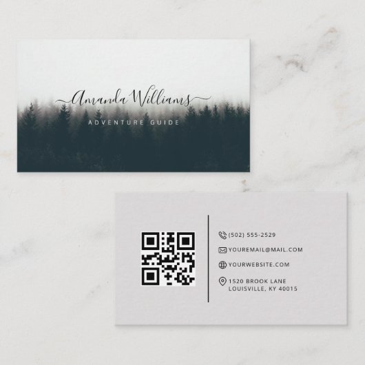 Bergführer QR Code Business Card Visitenkarte (Vorne/Hinten)