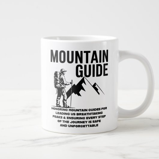 Bergführer-Wanderabenteuer-Grafikdesign Jumbo-Tasse (Rechts)