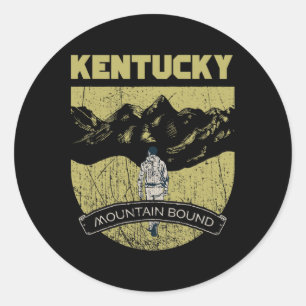Berggebundenes Kentucky Wandern Camping Wanderung  Runder Aufkleber