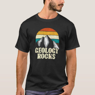 Berggeologie Felsen Paläontologie Geologe Retr T-Shirt