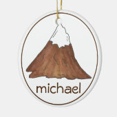 Berggipfel Bergsee-Zauber Camping Wandern Keramik Ornament (Links)