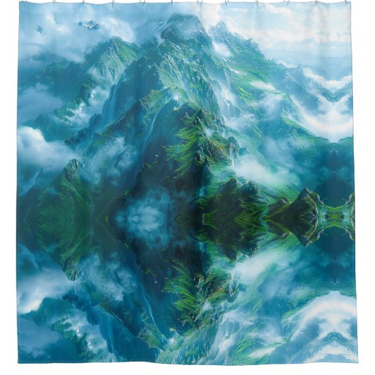 Berggipfel Duschvorhang (Vorderseite)