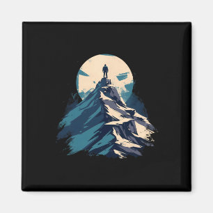 Berggipfel-Explorer-Design - Klettern und Natur Magnet