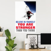 Berggipfel glauben an sich selbst Motivierend Poster (Heimbüro)