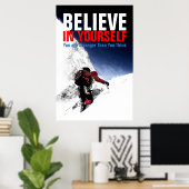 Berggipfel glauben an sich selbst poster (Heimbüro)