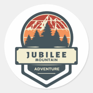 Berggipfel Jubilee Klettern und Wandern Runder Aufkleber