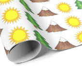 Berggipfel Klettern Wanderung Wald Baumhirte Sonne Geschenkpapier (Rolleneckpunkt)