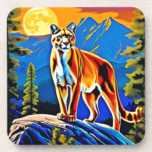 Berggipfel Lion Moonlit Getränkeuntersetzer (Vorderseite)