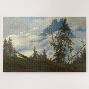 Berggipfel mit treibenden Wolken - Friedrich Puzzle
