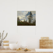 Berggipfel mit treibenden Wolken von Friedrich Poster (Küche)