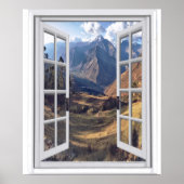 Berggipfel Trompe l'oeil Imitate Fenster Ansicht Poster (Vorne)