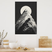 Berggipfelmoon Poster (Küche)