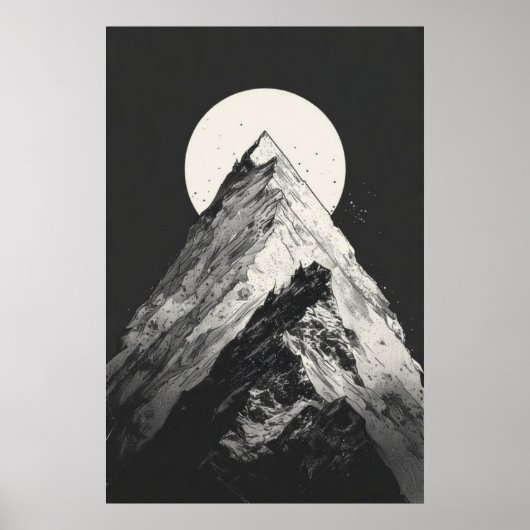 Berggipfelmoon Poster (Vorne)