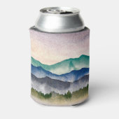 Bergglühen Wasserfarbe Berge Landschaft Dosenkühler (Kanne Rückseite)