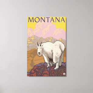 BergGoatMontanaVintage Reise-Plakat Leinwanddruck