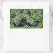 Berggorillagruppen-Rechteckaufkleber Rechteckiger Aufkleber (Tasche)