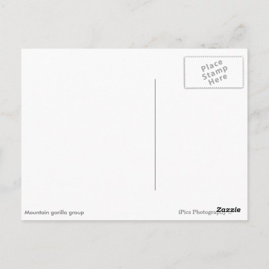 Berggorillengruppe Weiße Uganda Postkarte (Rückseite)