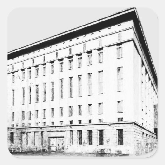 Berghain Quadratischer Aufkleber (Vorderseite)