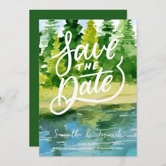 Bergheirat rettet das Datum der Einladung (Vorne/Hinten)