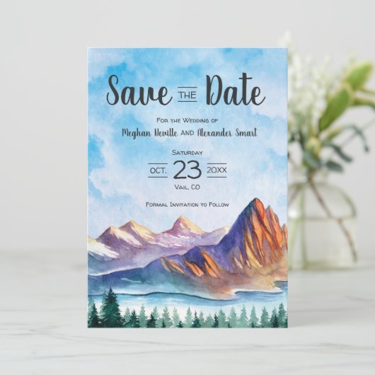 Bergheizung Das Datum mit dem Wald retten Save The Date (Stehend Vorderseite)