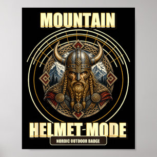 Berghelm Mode Nordic Outdoor Wikinger norwegisch Poster