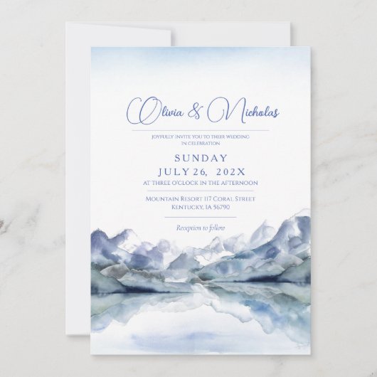 Berghochzeit Einladung Rustikale Einladung Romanti (Vorderseite)