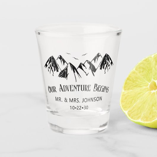 Berghochzeit Schnapsglas (Vorderseite)
