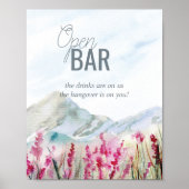Berghochzeit Wasserfarbe Open Bar Poster (Vorne)