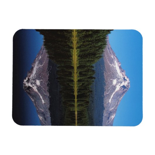 Berghütte im See reflektiert Magnet (Horizontal)