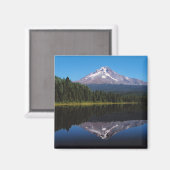 Berghütte im See reflektiert Magnet (Vorderseite/Rückseite)