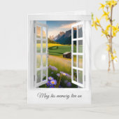 Berghütte mit Wildblumen Beileid Karte (Gelbe Blume)