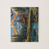 Berghütte Morgenstille Puzzle (Vertikal)
